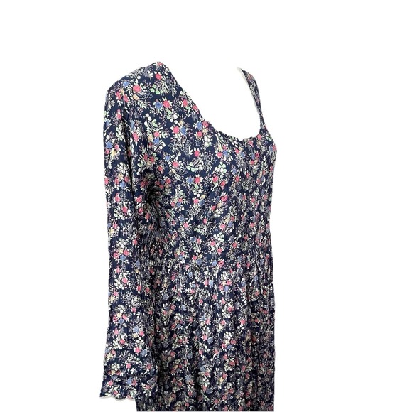 Vintage Dress To Kill Jane Mohr Floral Navy Floral Dress Cottagecore Grannycore - Picture 15 of 16